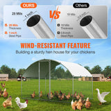 VEVOR Chicken Coop, 9.8X6.5X6.5Ft Walk-In Large Metal Chicken Run for Yard with Waterproof Cover, Doom Roof Hen House with Security Lock for Outdoor and Backyard, Farm, Duck Rabbit Cage Poultry Pen