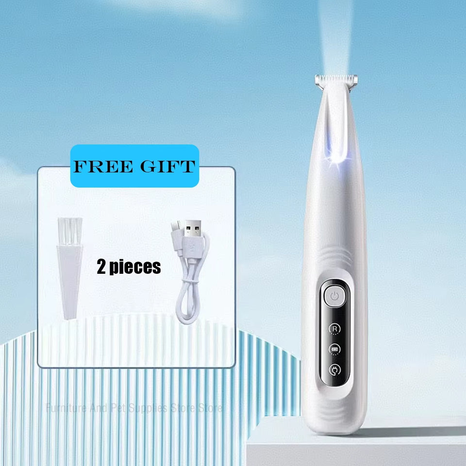 New Dog Paw Trimmer with LED Light Fully Waterproof Pet Hair Trimmer with LED Display Dog Clippers for Grooming 18Mm Widen Blade