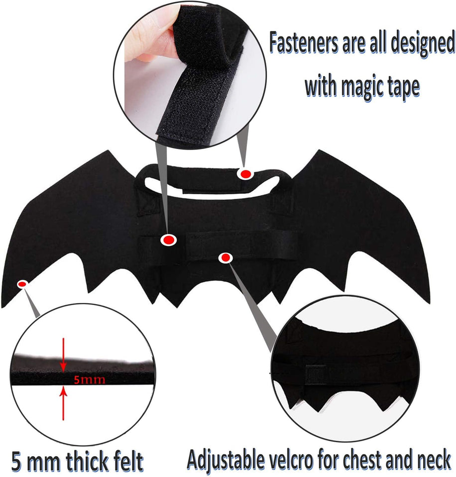 Halloween Costumes: Bat Wings for Small, Medium & Large Dogs & Cats - Funny Pet Apparel, Cosplay Clothes, Cool Outfits (S)