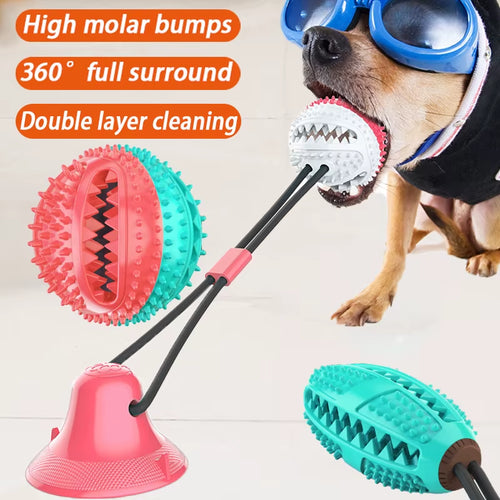 Interactive Suction Cup Dog Toy Large Dog Ball Toys Suction Cup Ropes Interactive Leaking Slow Feeder Chew Toy Toothing Clean