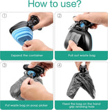 Poop Scooper, New Version Portable Dog Poop Scooper Dog Waste Cleaner, Sanitary Dog Waste Pick Up, Pet Pooper Scooper with Bag Dispenser, Blue