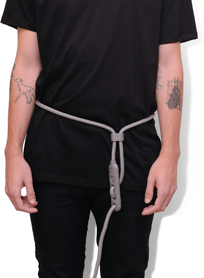 Titanium Grey 3-In-1 Hands-Free Dog Leash, Versatile Crossbody Rope & Adjustable Long Leash