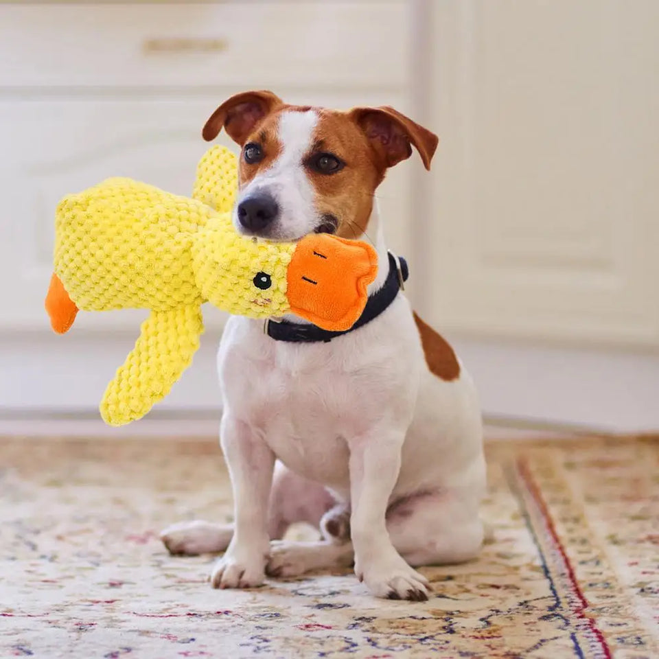 Mellow Dog Calming Duck Dog Toys Yellow Stuffed Duck pet chew toys