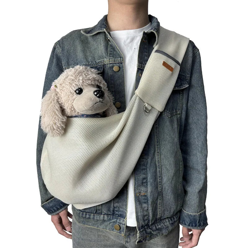 Mesh Polyester Breathable Dog Bag Pet Cross body Bag Outdoor Travel