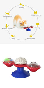Windmill Cat Toy Interactive Pet Toys Puzzle Cat Whirligig Turntable
