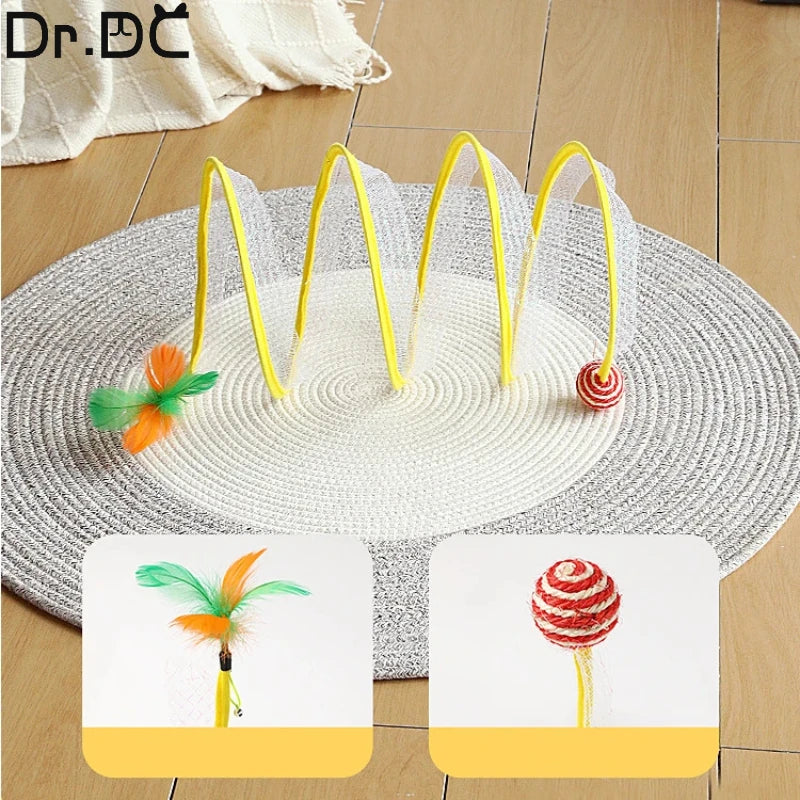 Cat Hunting Spiral Tunnel Coil Spiral Colorful Springs pet Crinkle Tunnels