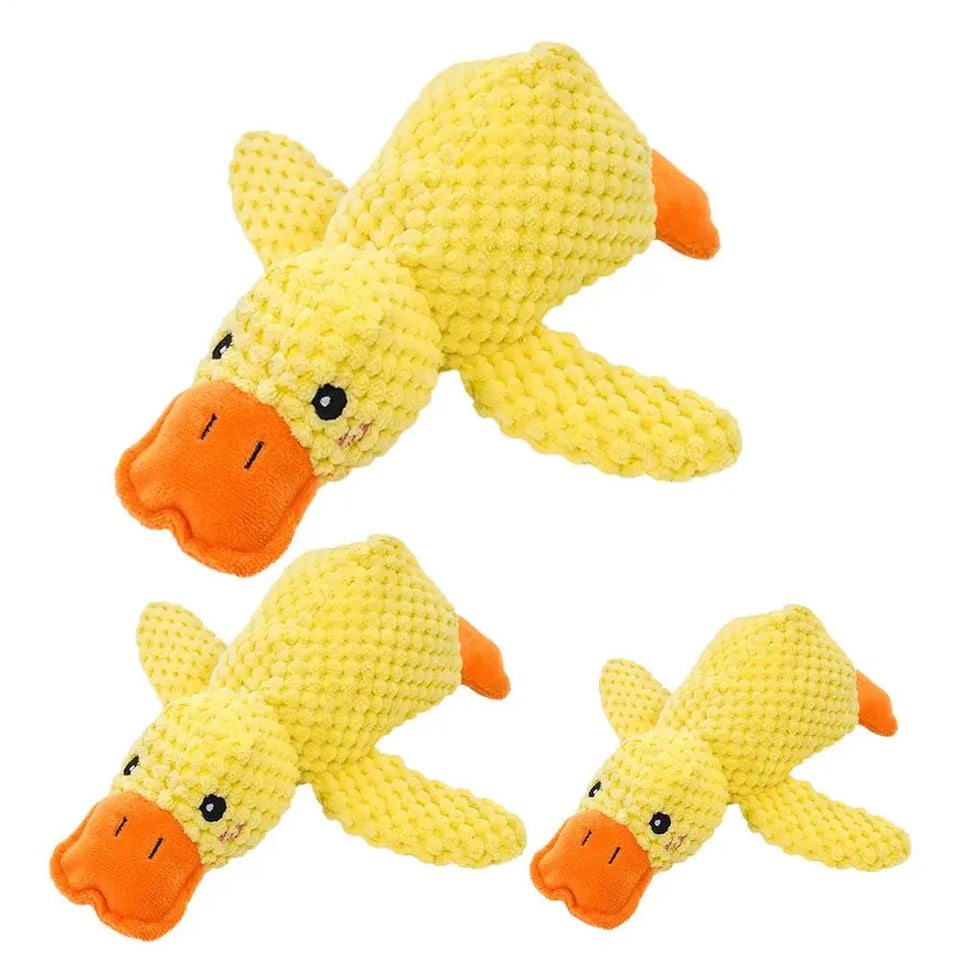 Mellow Dog Calming Duck Dog Toys Yellow Stuffed Duck pet chew toys