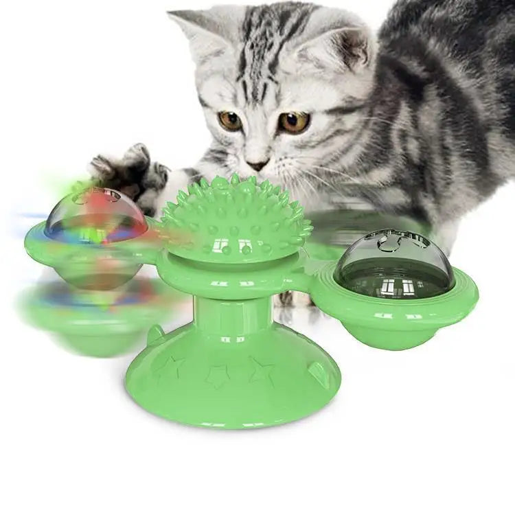 Windmill Cat Toy Interactive Pet Toys Puzzle Cat Whirligig Turntable