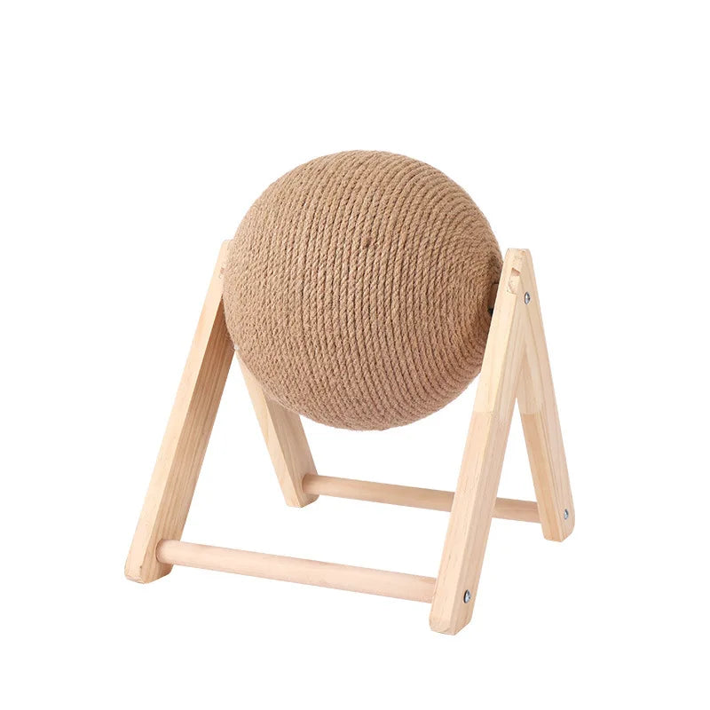 Sisal and Wood Stable Triangle Cats toys Cool Scratch on Stand Spin