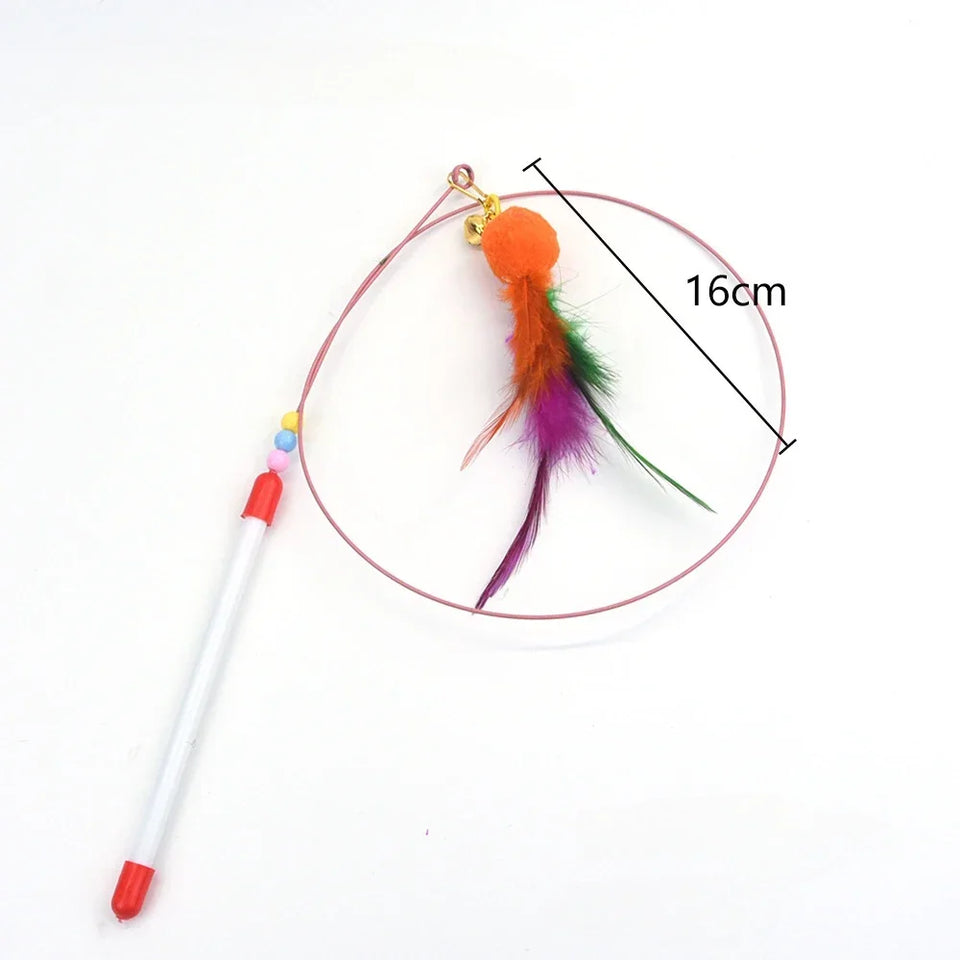 Cat Feather Wand Toy Suction Cup Bird/Feather Cat Wand Pet Supplies