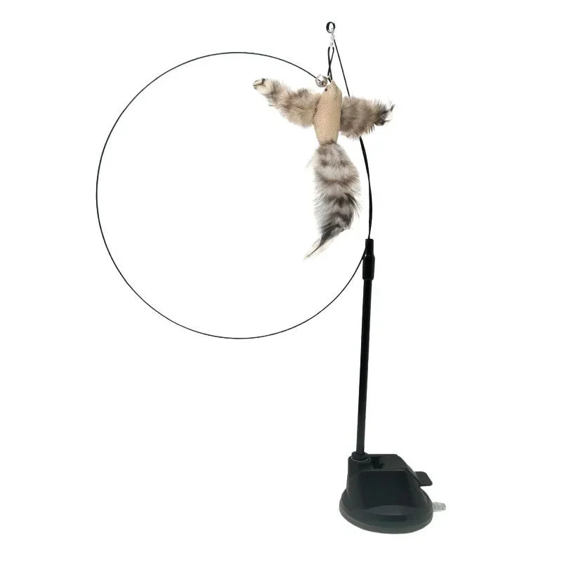 Cat Feather Wand Toy Suction Cup Bird/Feather Cat Wand Pet Supplies