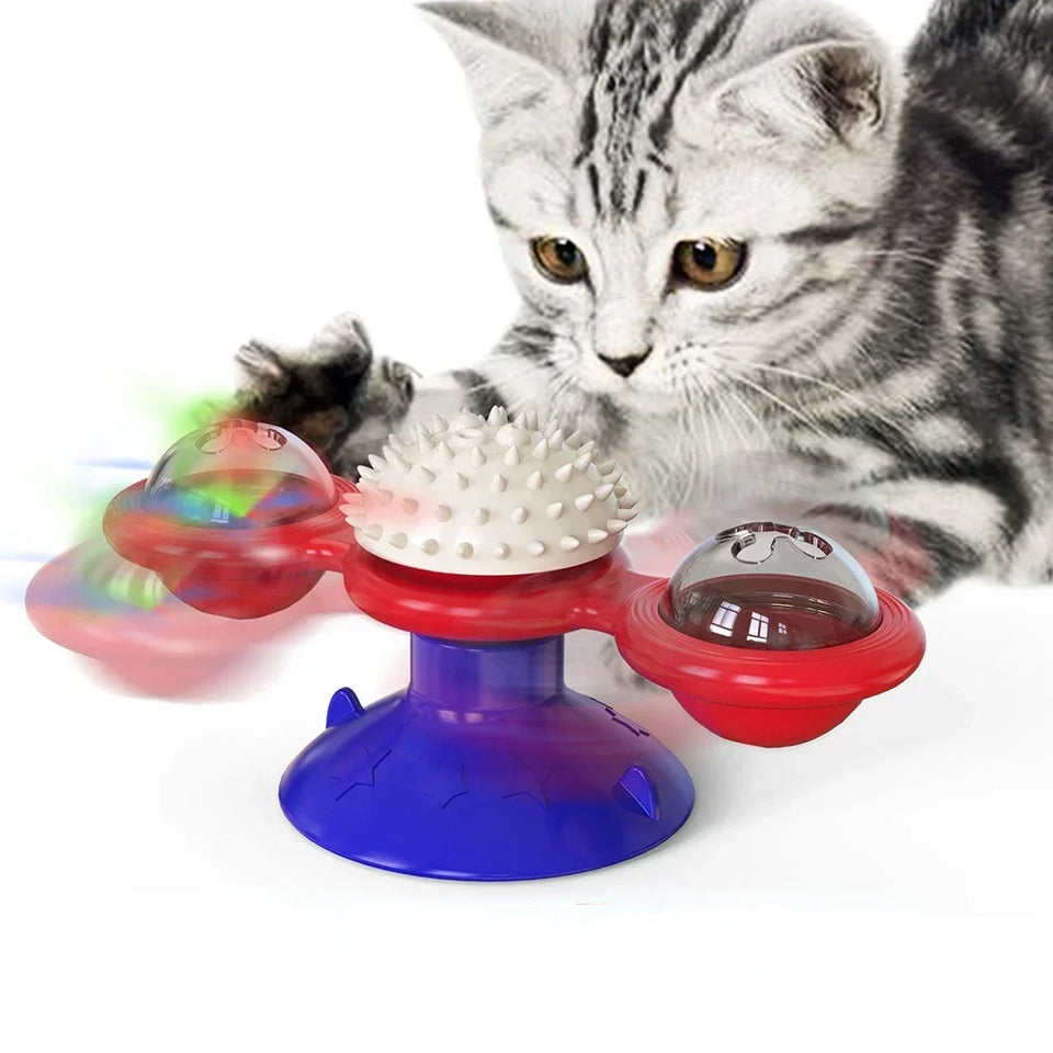 Windmill Cat Toy Interactive Pet Toys Puzzle Cat Whirligig Turntable