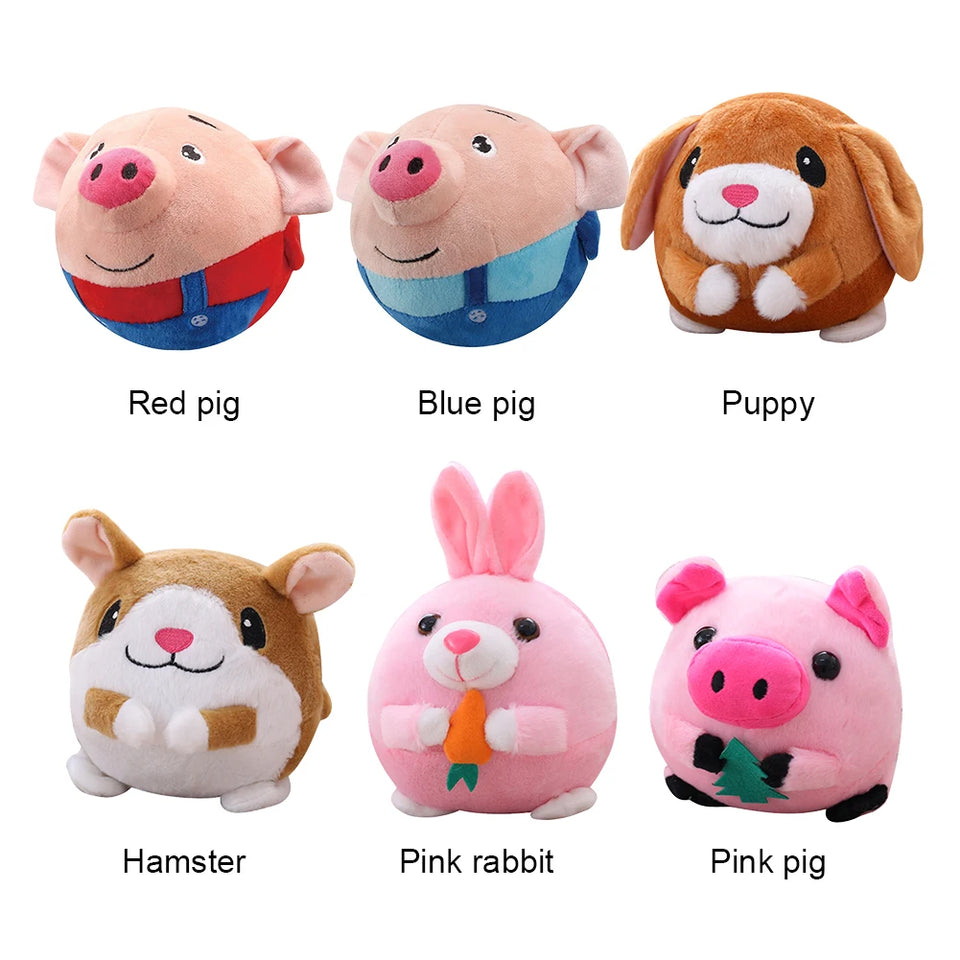 Plush Automatic Bouncing Toys Bite Resistant Funny Interactive Squeaky Toys