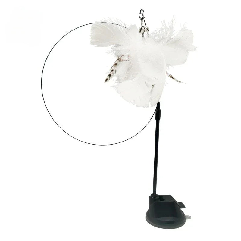 Cat Feather Wand Toy Suction Cup Bird/Feather Cat Wand Pet Supplies