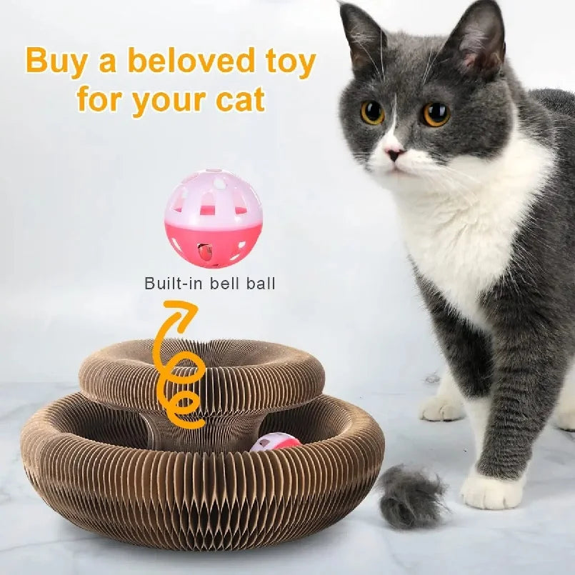 Kitten Curl Toy Foldable Magic Organ Cat Scratching Board Cat Bed