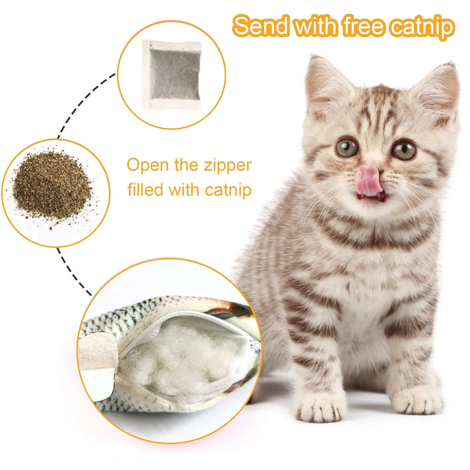 Pet Fish Toy Soft Plush Toy cat dog Chewing Toy
