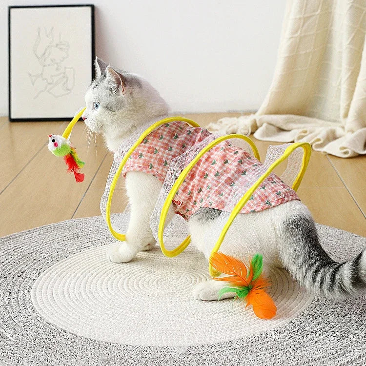 Cat Hunting Spiral Tunnel Coil Spiral Colorful Springs pet Crinkle Tunnels