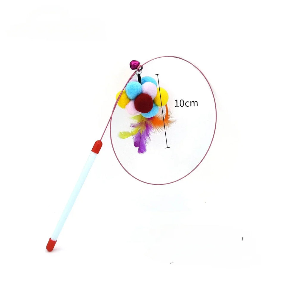 Cat Feather Wand Toy Suction Cup Bird/Feather Cat Wand Pet Supplies