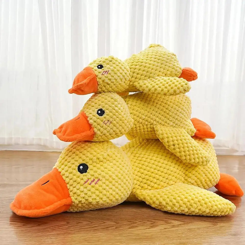 Mellow Dog Calming Duck Dog Toys Yellow Stuffed Duck pet chew toys