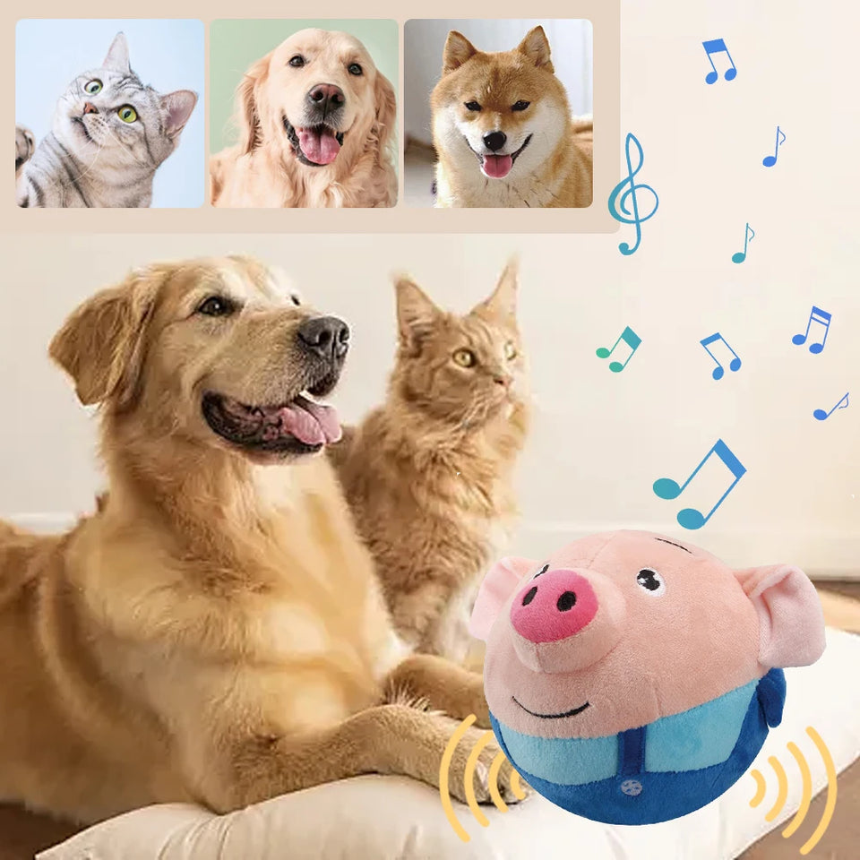 Plush Automatic Bouncing Toys Bite Resistant Funny Interactive Squeaky Toys