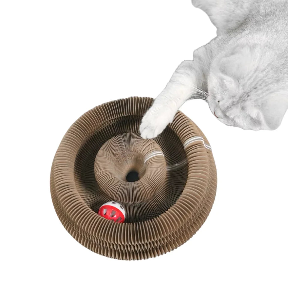 Kitten Curl Toy Foldable Magic Organ Cat Scratching Board Cat Bed