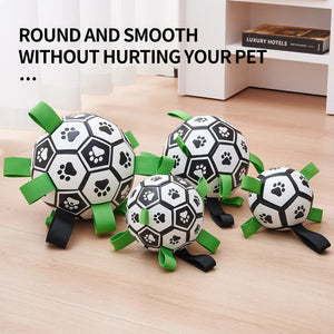 Dog Soccer Ball with Straps Tug of War  Dog Toy