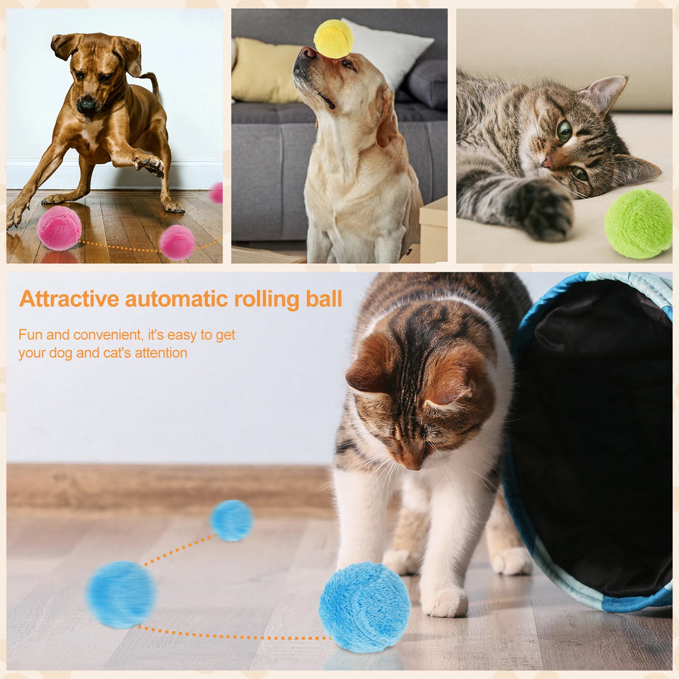 Dog Rolling Ball Toy Cat Interactive Ball Pet Stress Relief Chew Kicker Toy