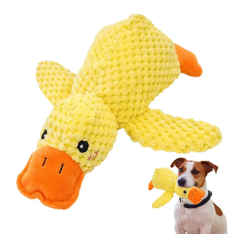 Mellow Dog Calming Duck Dog Toys Yellow Stuffed Duck pet chew toys