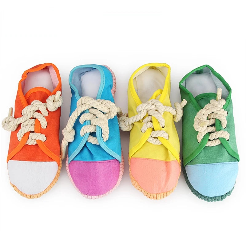 Dog Chew Toys,Funny Squeaky Toys Shoes Chewing Plush Toy