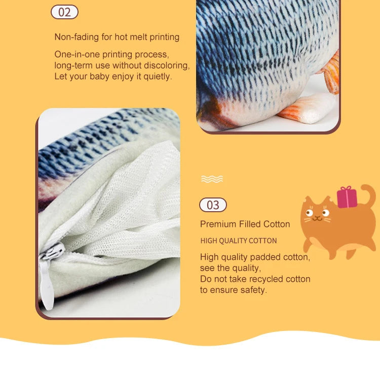 Pet Fish Toy Soft Plush Toy cat dog Chewing Toy