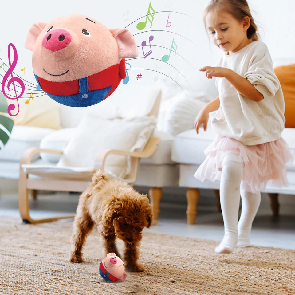 Plush Automatic Bouncing Toys Bite Resistant Funny Interactive Squeaky Toys