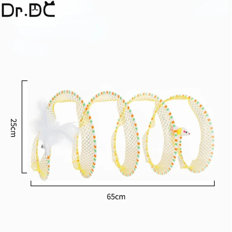 Cat Hunting Spiral Tunnel Coil Spiral Colorful Springs pet Crinkle Tunnels