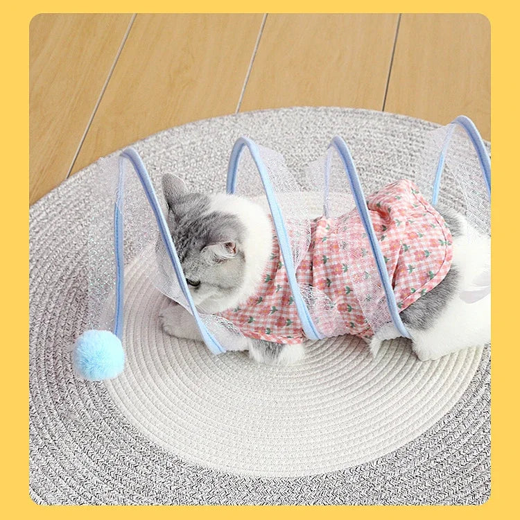 Cat Hunting Spiral Tunnel Coil Spiral Colorful Springs pet Crinkle Tunnels