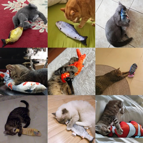 Pet Fish Toy Soft Plush Toy cat dog Chewing Toy