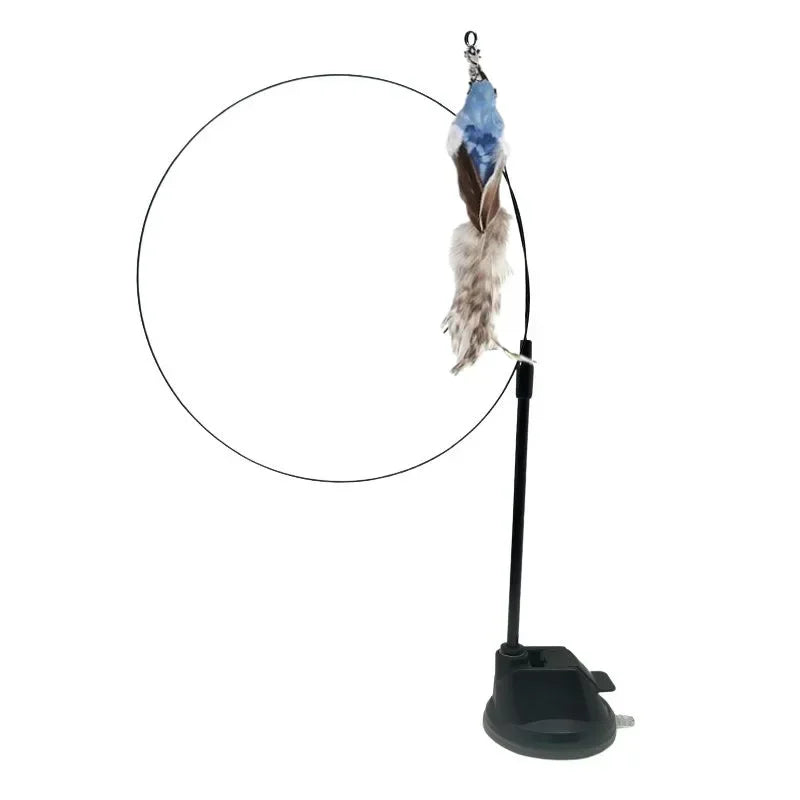 Cat Feather Wand Toy Suction Cup Bird/Feather Cat Wand Pet Supplies