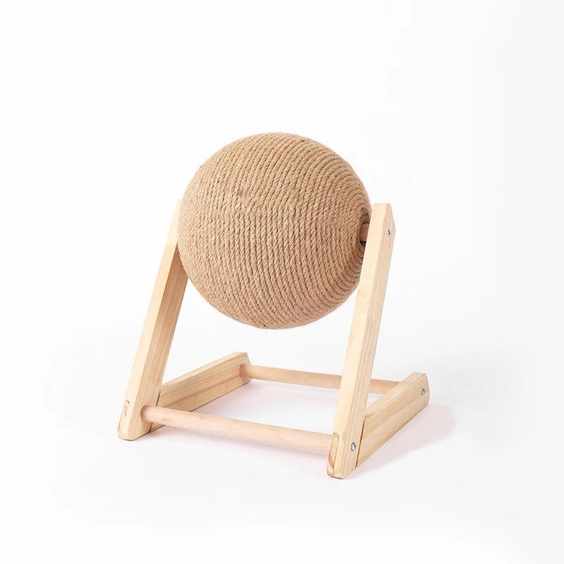 Sisal and Wood Stable Triangle Cats toys Cool Scratch on Stand Spin