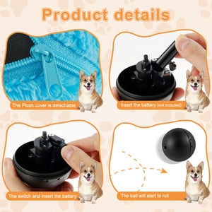 Dog Rolling Ball Toy Cat Interactive Ball Pet Stress Relief Chew Kicker Toy