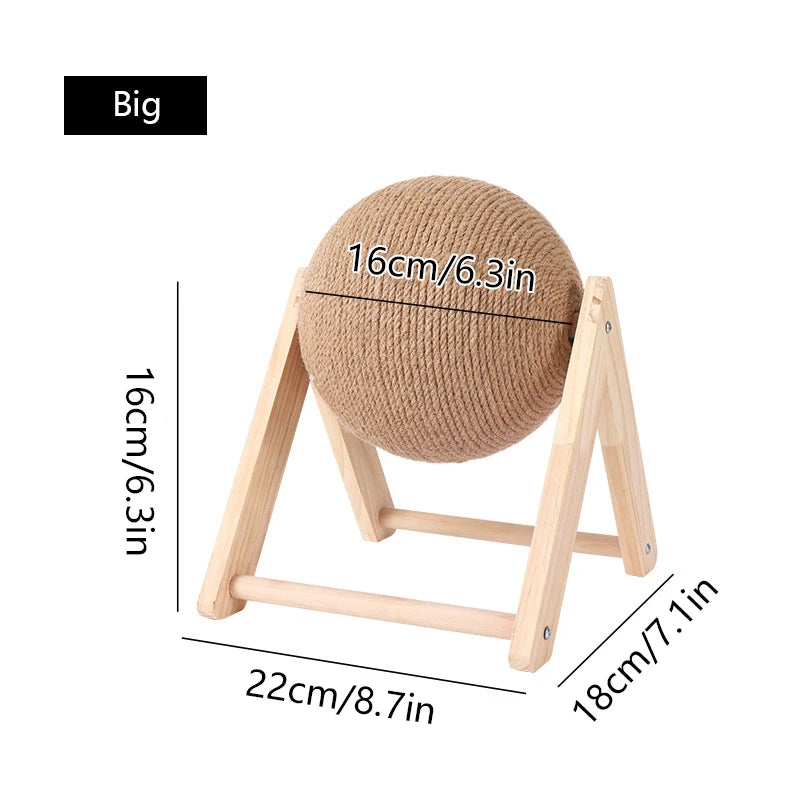 Sisal and Wood Stable Triangle Cats toys Cool Scratch on Stand Spin