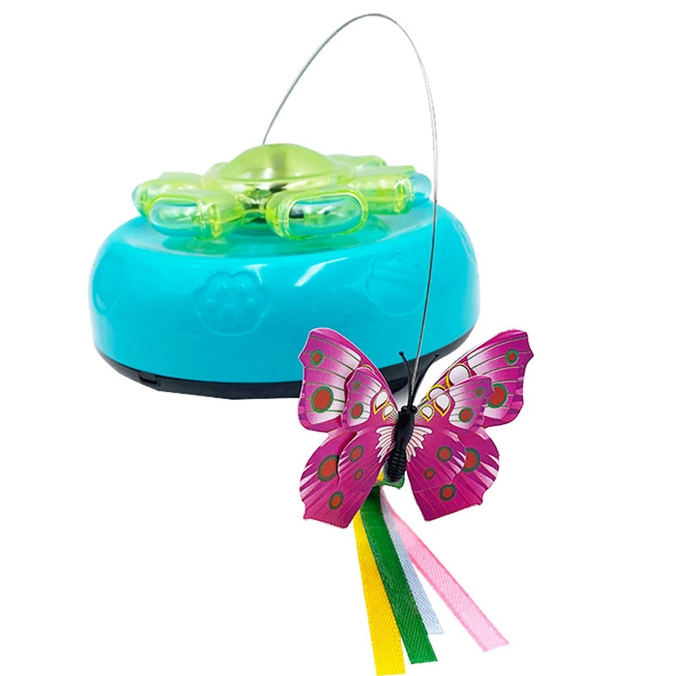 Butterfly Funny Electric Rotating Kitten Toy Cat Teaser with Light