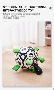 Dog Soccer Ball with Straps Tug of War  Dog Toy