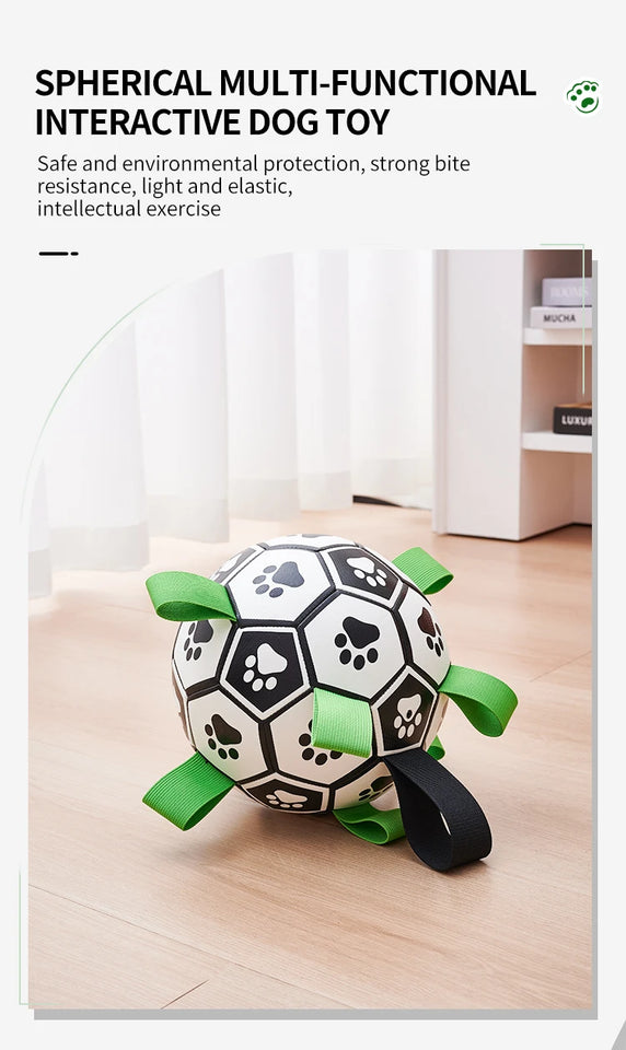 Dog Soccer Ball with Straps Tug of War  Dog Toy