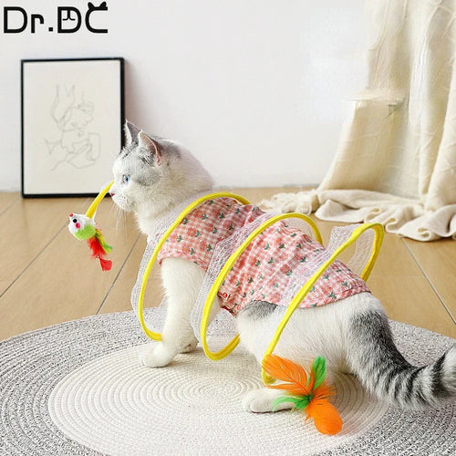 Cat Hunting Spiral Tunnel Coil Spiral Colorful Springs pet Crinkle Tunnels