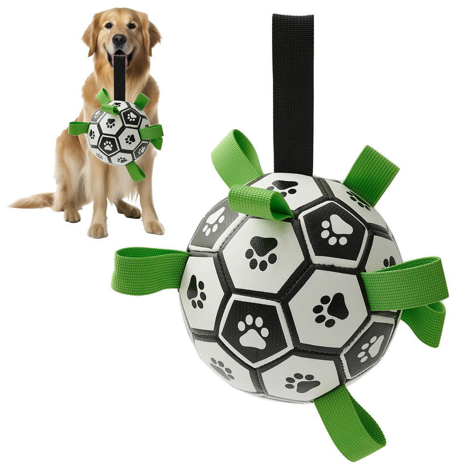 Dog Soccer Ball with Straps Tug of War  Dog Toy