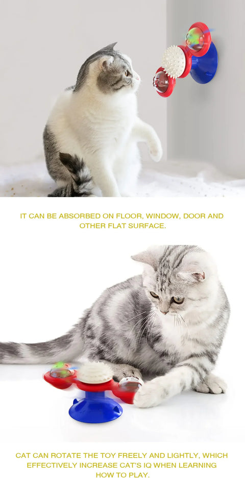 Windmill Cat Toy Interactive Pet Toys Puzzle Cat Whirligig Turntable