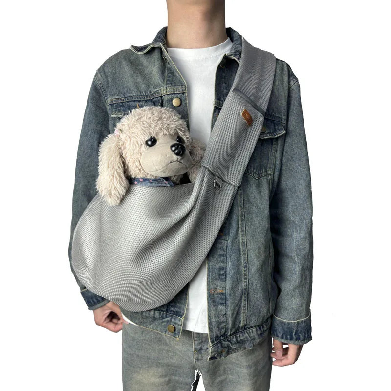 Mesh Polyester Breathable Dog Bag Pet Cross body Bag Outdoor Travel