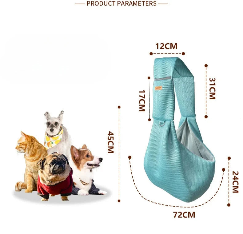 Mesh Polyester Breathable Dog Bag Pet Cross body Bag Outdoor Travel