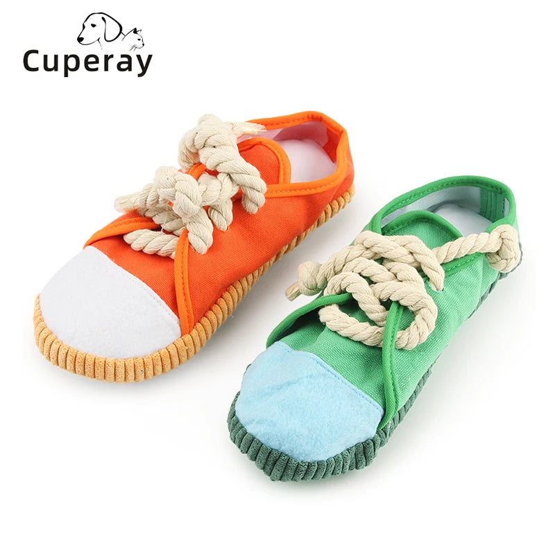 Dog Chew Toys,Funny Squeaky Toys Shoes Chewing Plush Toy