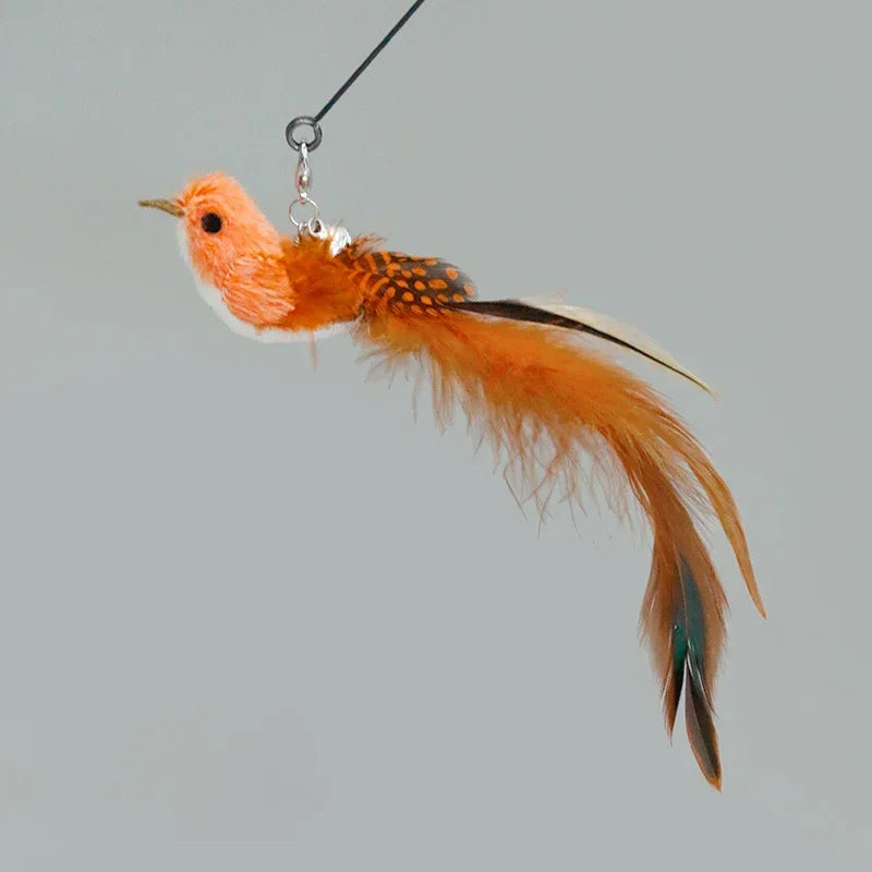 Cat Feather Wand Toy Suction Cup Bird/Feather Cat Wand Pet Supplies