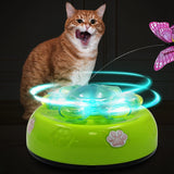 Butterfly Funny Electric Rotating Kitten Toy Cat Teaser with Light