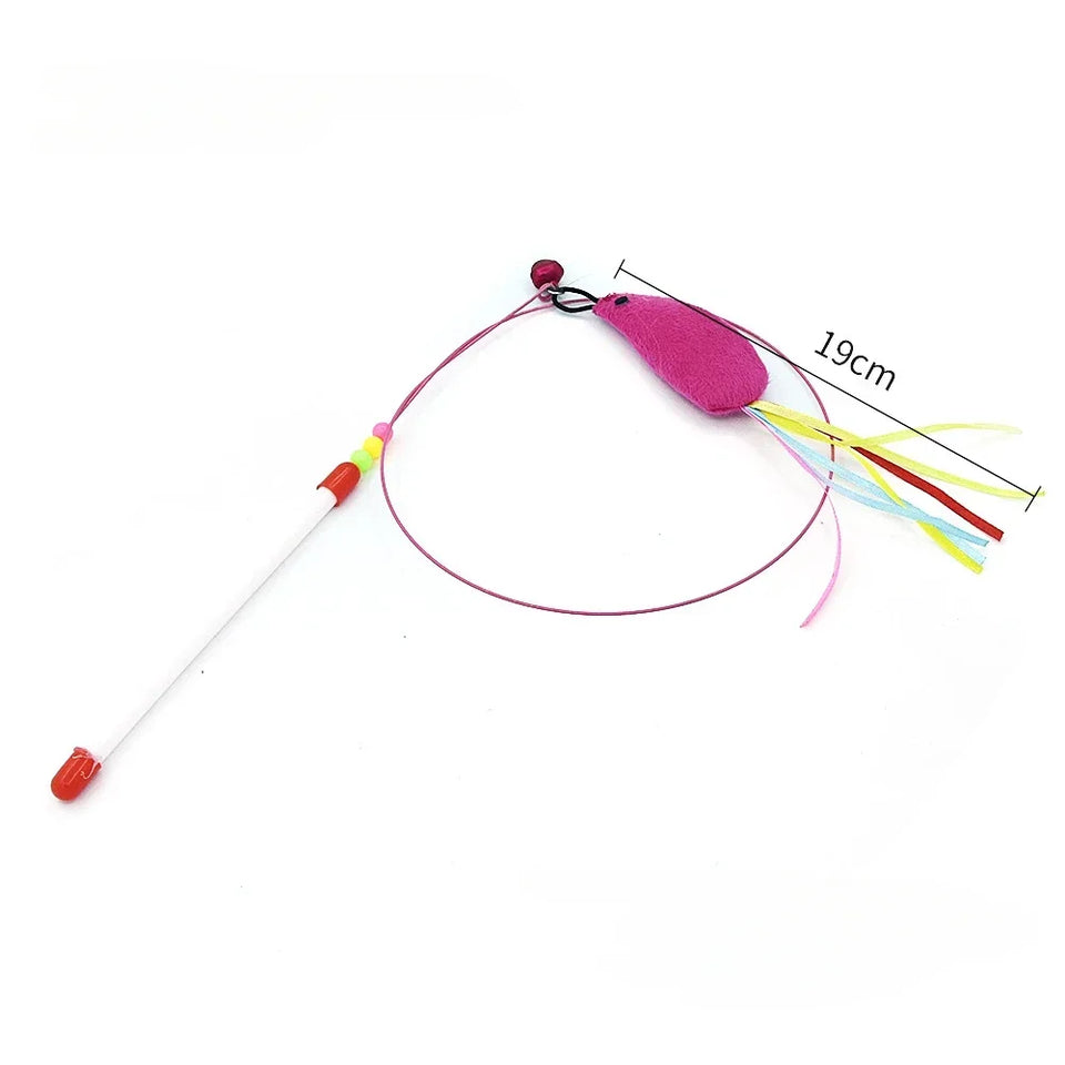Cat Feather Wand Toy Suction Cup Bird/Feather Cat Wand Pet Supplies